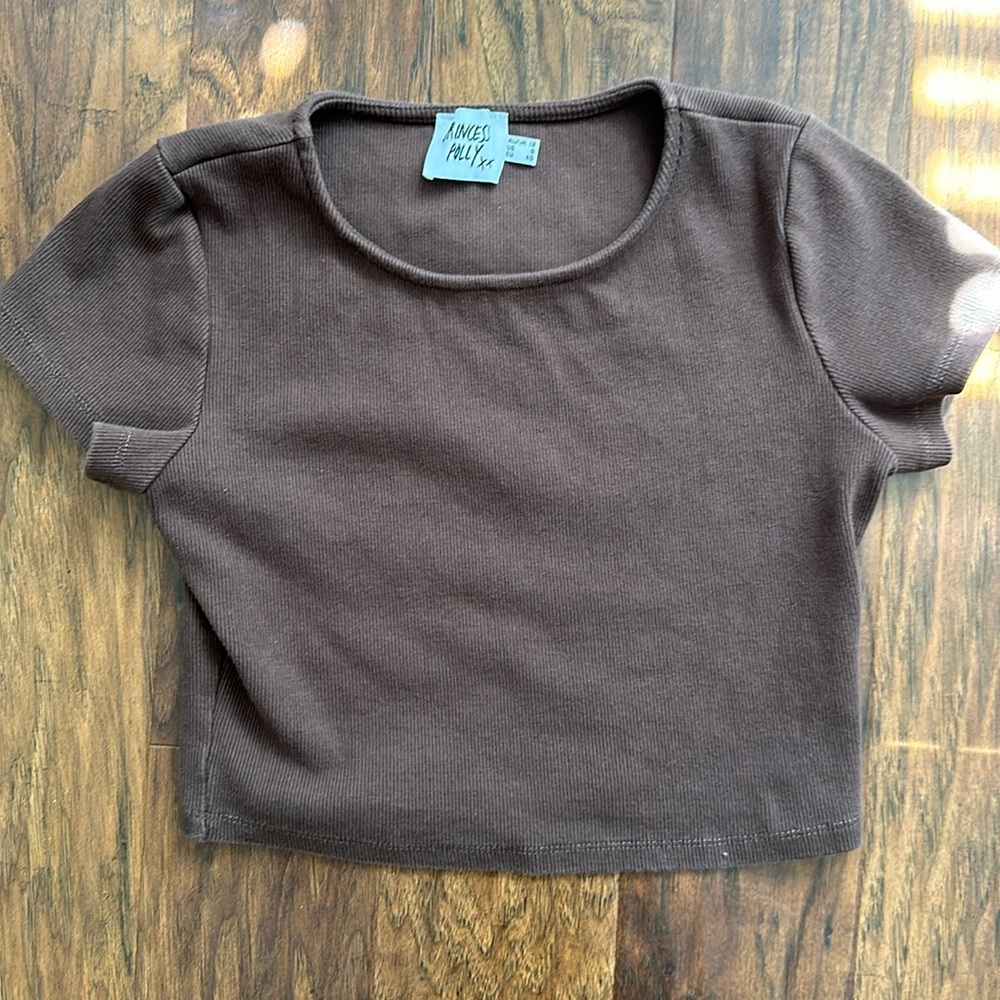 Brown crop top
